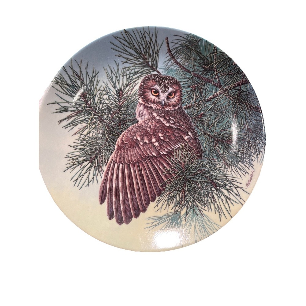 "THE SAW WHET OWL" by JIM BEAUDOIN - THE STATELY OWLS Collector PLATE